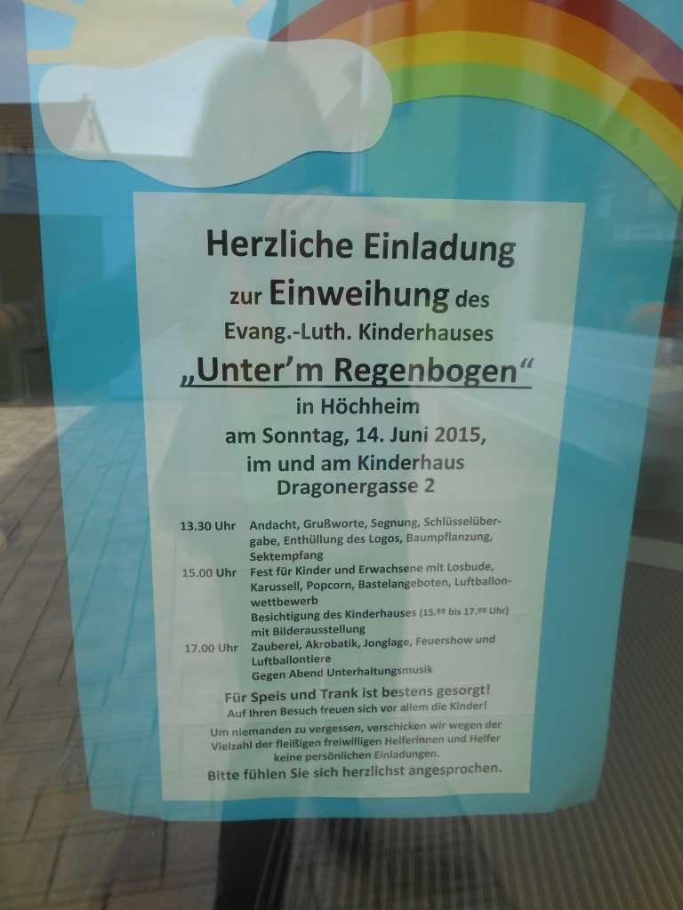 Einweihung Evang Luth Kinderhaus Unter M Regenbogen Im Juni 15 In Hochheim Evang Luth Pfarramt Irmelshausen