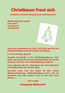 Christbaum freut sich